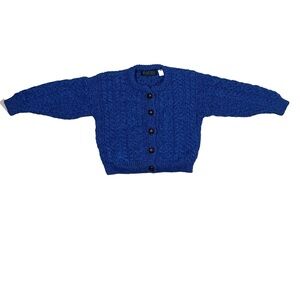 ⭐️ Blarney Woollen Mills Blue Merino Wool Button-Up Sweater- size M